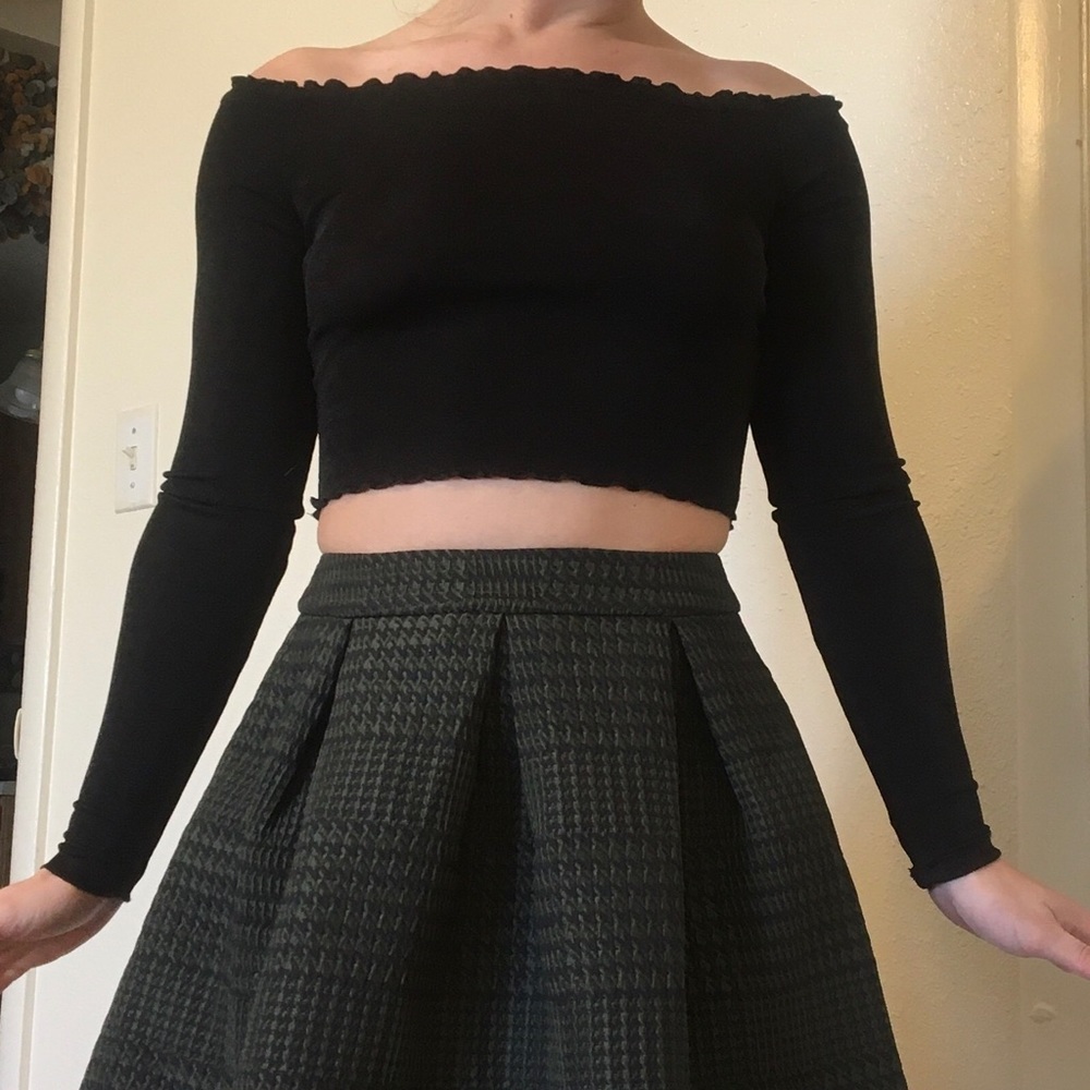 Black off the shoulder top
